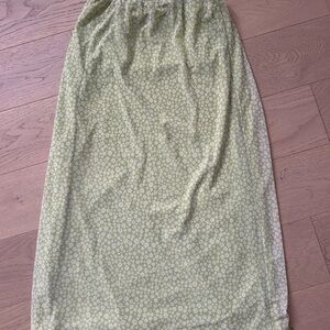 American Eagle Outfitters Light Green Floral Maxi Skirt